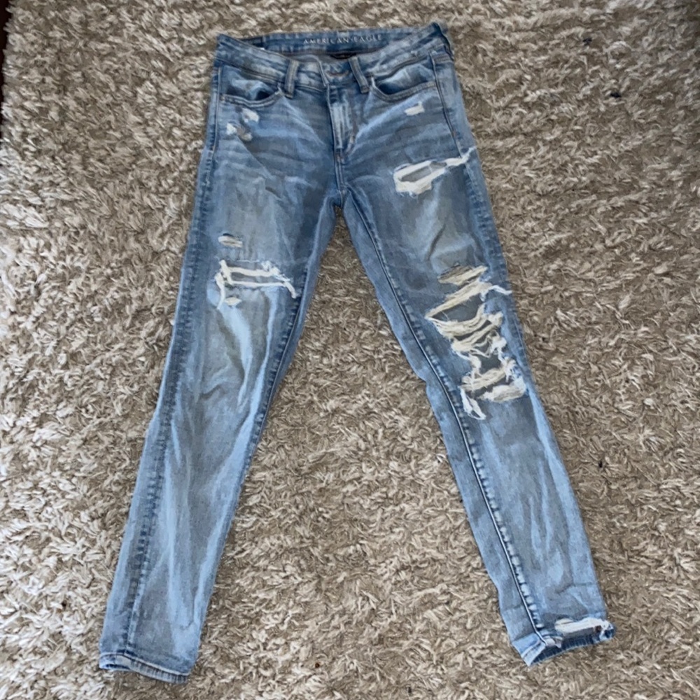 American Eagle ripped skinny jeans